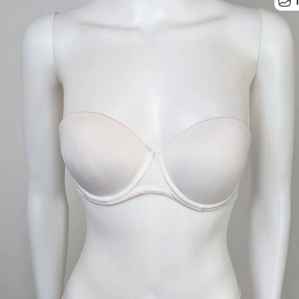 PINK Victoria's Secret White Strapless Bra